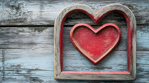 heart on wooden background in concept of valentine day on 14 February 2025 with pink and red heart gift love rose romance romantic things with background photo