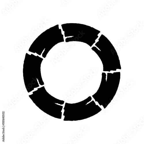 Ink grunge circle frame. Vector illustration.Decorative round element.