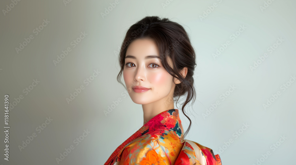 Beauty Portrait of Japanese Woman with Dewy Skin Beauty Portrait of Japanese Woman with Dewy Skin