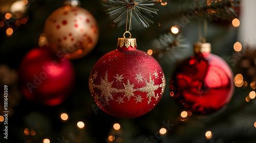 Red and Gold Ornaments Deco...