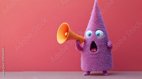 Fuzzy Character Shouts into...
