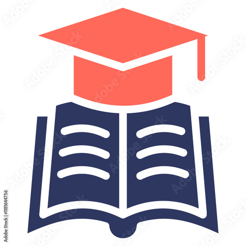 Education glyph color icon