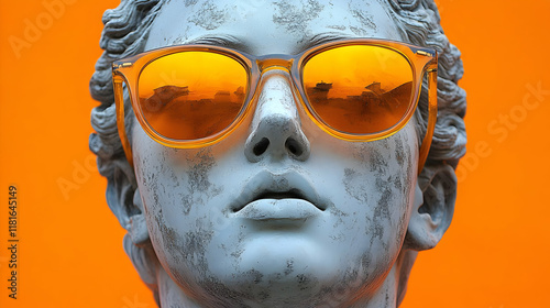 Statue Wears Stylish Sungla...