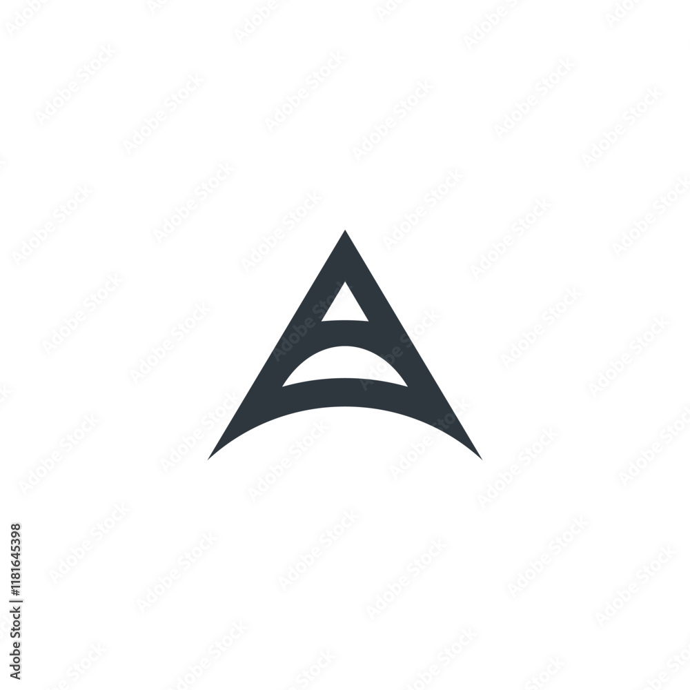 Fototapeta premium Arrow Up Logo Image. black Geometric Arrow Shape Line Style.