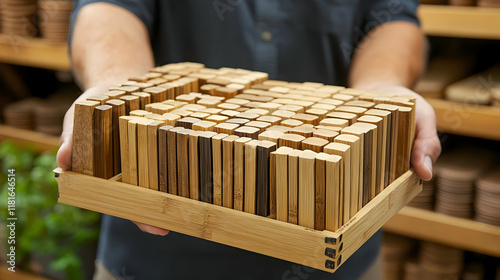 Bamboo Wood Blocks Displaye...