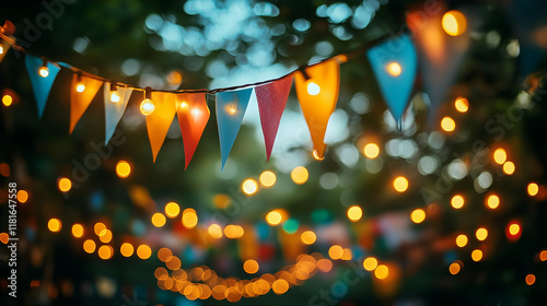 Colorful Flags and Lights D...