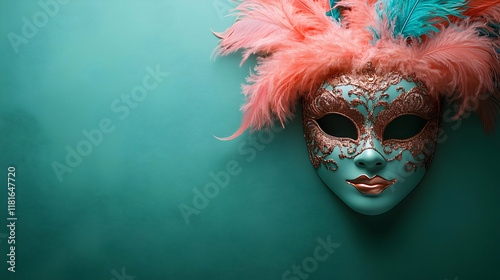 Masquerade Mask with Feathe...