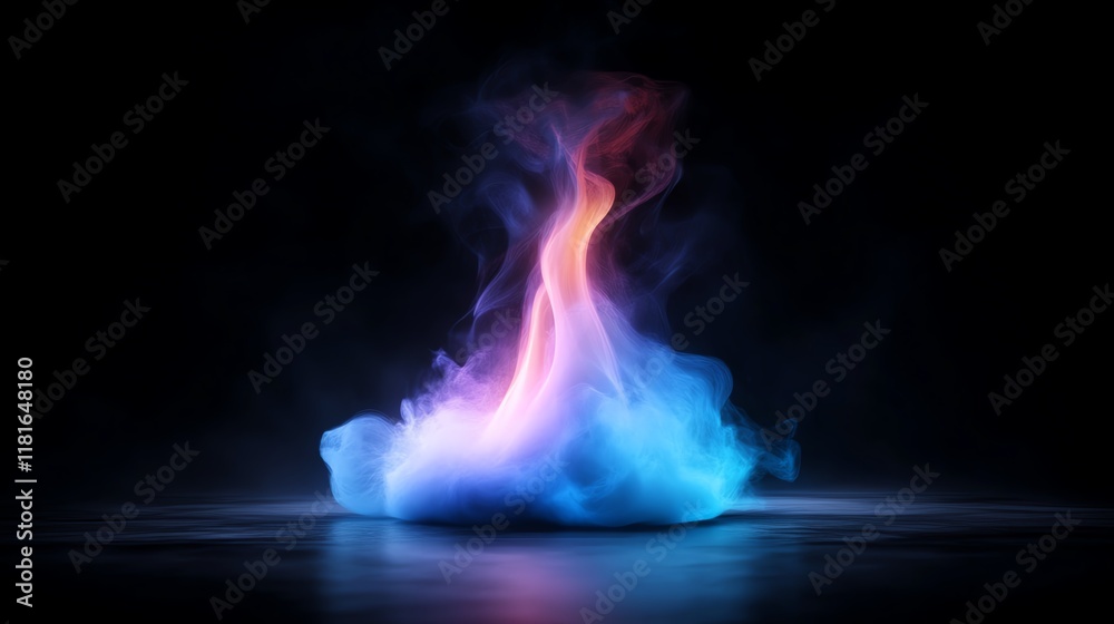 Vibrant flames with colorful smoke effect. Vibrant flames with colorful smoke effect.