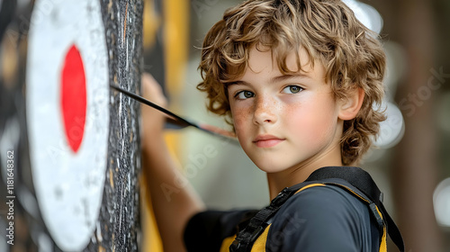 Young Archer Aims Arrow at ...