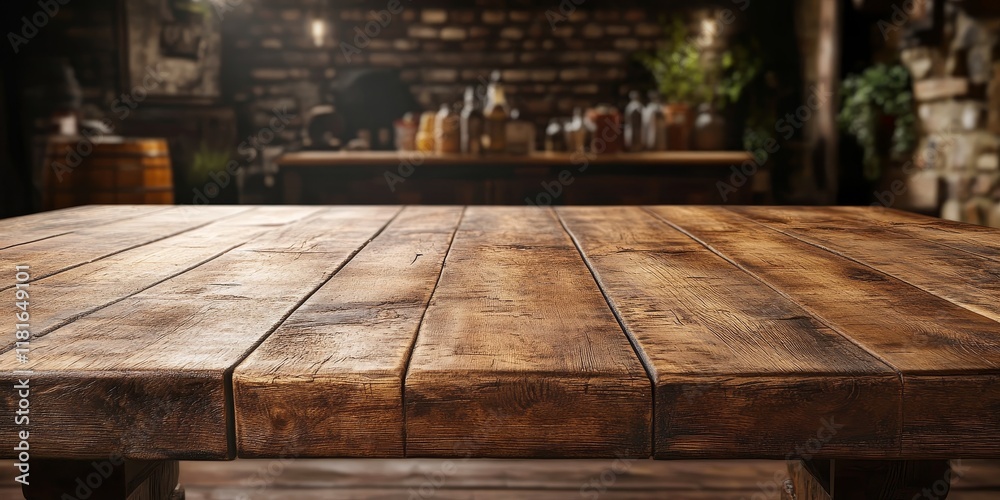 A rustic wooden tabletop is prepared for showcasing a montage of products. This is a high quality image that highlights the tables features. A rustic wooden tabletop is prepared for showcasing a montage of products. This is a high quality image that highlights the tables features.