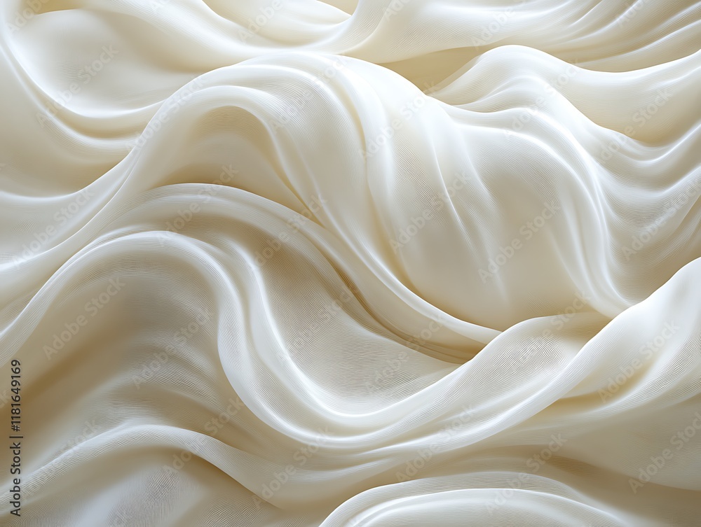 Abstract ivory fabric waves texture.