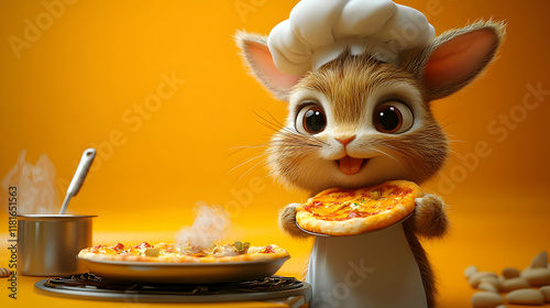 Bunny Chef Bakes Pizza Deli...