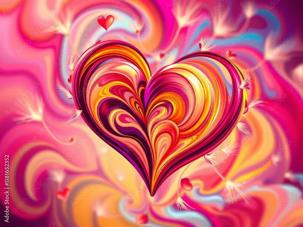 Abstract Love Hearts Valentine's Day AI Art Abstract Love Hearts Valentine's Day AI Art