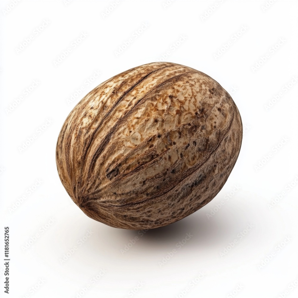 Detailed Close-Up of a Single Whole Nut on Bright Background, Perfect for Food, Cooking, and Nature Themes Detailed Close-Up of a Single Whole Nut on Bright Background, Perfect for Food, Cooking, and Nature Themes