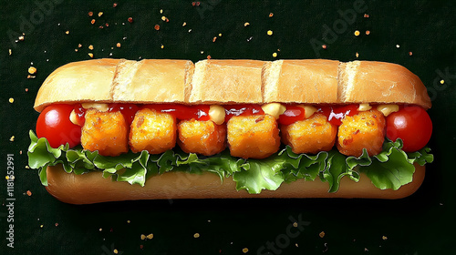 Delicious Hot Dog Topped wi...