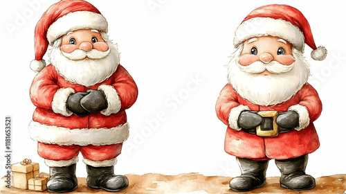 Santa Claus Holds Gifts Che...