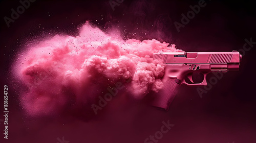 Pink Powder Explodes Around...