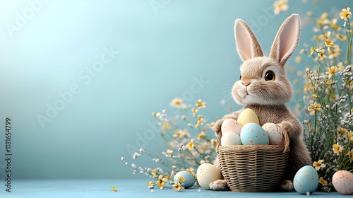 Bunny Holds Basket with Dec...