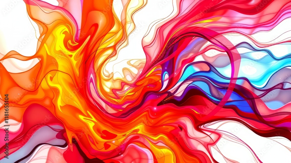 Fototapeta premium Abstract Love, Passionate Colors, Dynamic Valentine's Art