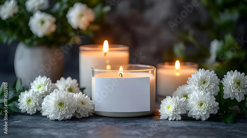 White Flowers & Candles Ill...