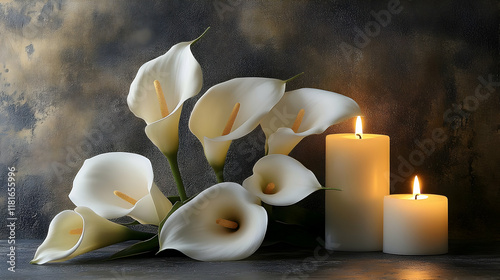 White Calla Lilies and Cand...