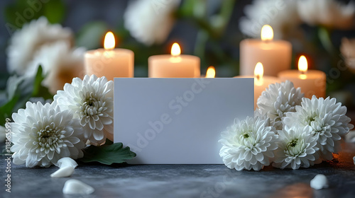 White Flowers and Candles C...