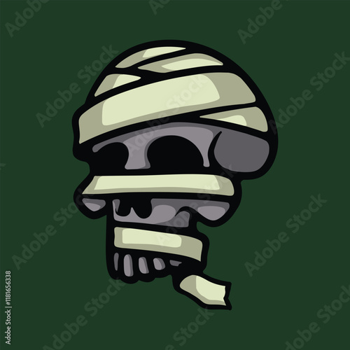 Mummy skull vector illustration