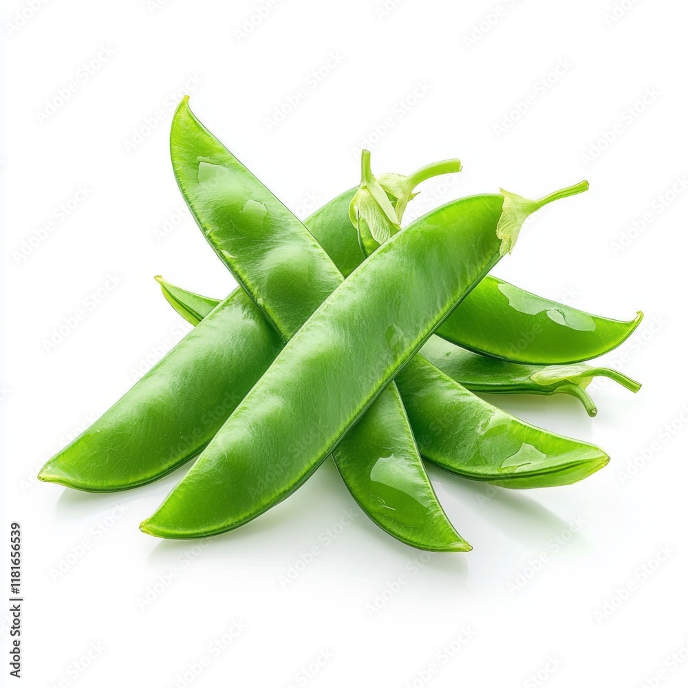 Fresh Green Peas Pods with Bright Green Color Isolated on a Clean White Background for Culinary Use and Healthy Eating Fresh Green Peas Pods with Bright Green Color Isolated on a Clean White Background for Culinary Use and Healthy Eating