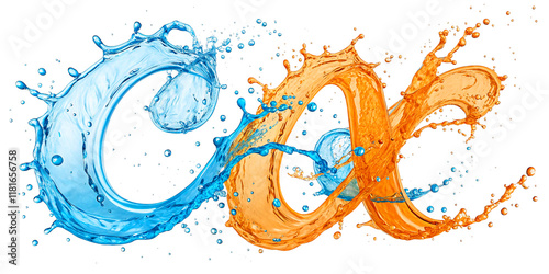 Floral background with splashes. Creative water splash on a transparent background showcasing the fluid and dynamic nature of liquid type Phtography. Advertising product.