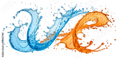Floral background with splashes. Creative water splash on a transparent background showcasing the fluid and dynamic nature of liquid type Phtography. Advertising product.