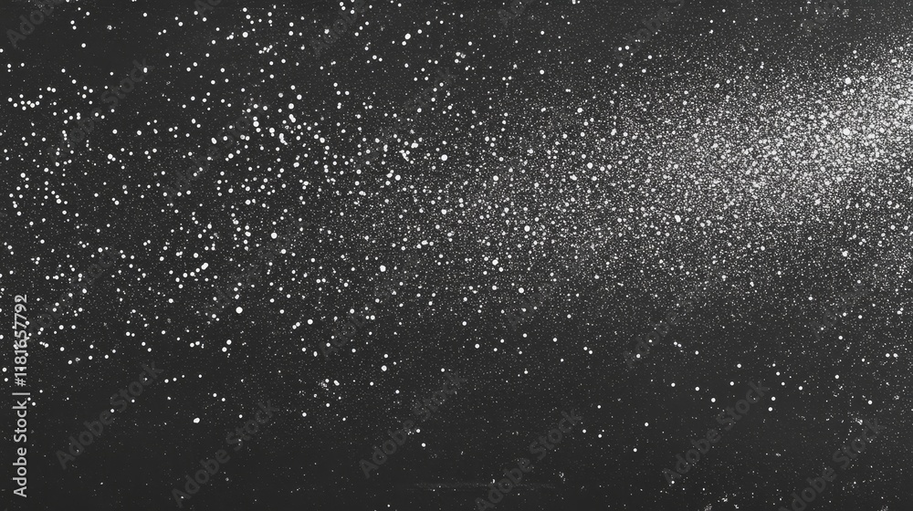 Obraz premium Dark Starry Night Sky, White Specks on Black Background, Sparkling Dots Art, Cosmic Abstract Art