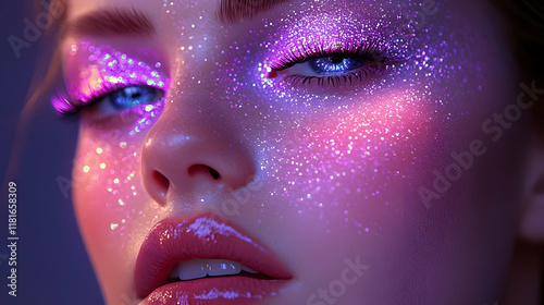 Glitter Makeup Shimmers Bea...