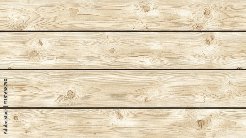 Naklejka premium Seamless Light Beige Wood Planks Texture Background Horizontal Wooden Paneling
