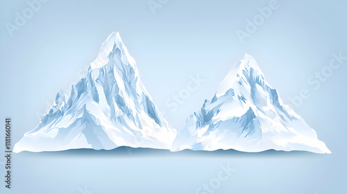 Wallpaper Mural Snowy Mountain Peaks Illustration Torontodigital.ca