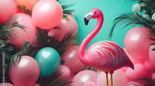 Pink Flamingo Balloon Stand...