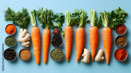 Carrots, Ginger, Spices Ali...
