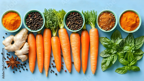 Carrots, Spices, and Basil ...