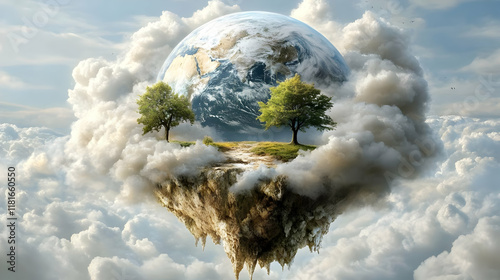 Earth Floats in Clouds: Sky...