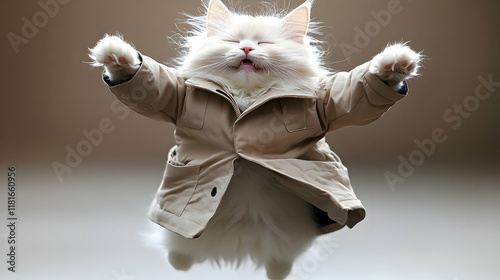White Cat Leaps, Wears a Co...