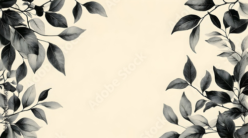 Black and White Leaves Fram...