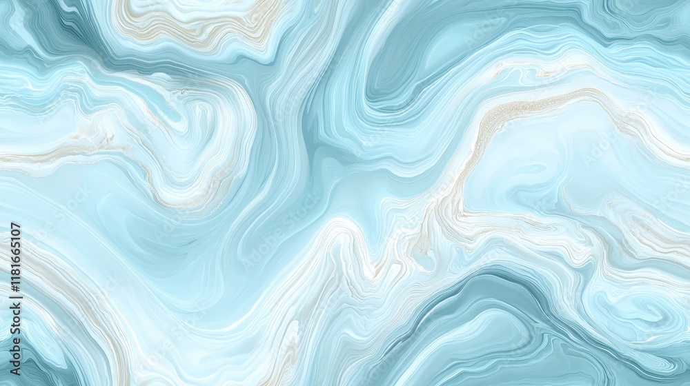 Fototapeta premium Abstract Blue and White Liquid Marble Texture Swirling Paint Background Design