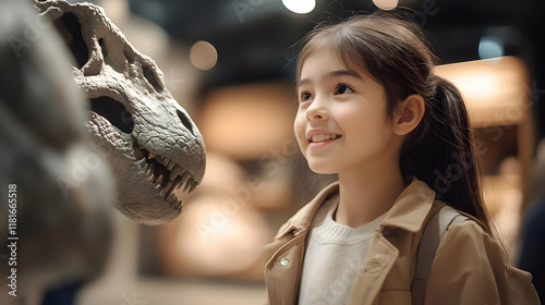Child Explores Dinosaur Fos...