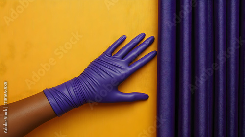 Purple Glove Touches Orange...
