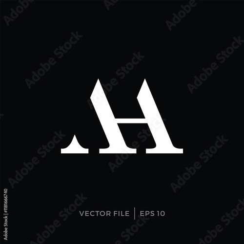 classic logo with the initials letter AH