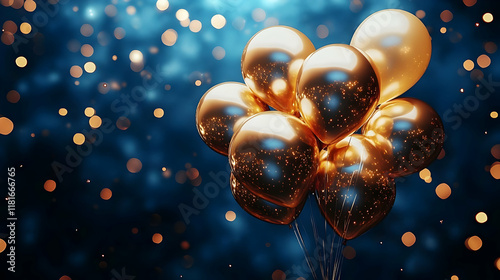 Golden Balloons Sparkle on ...