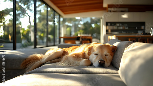 Golden Retriever Sleeps Pea...