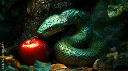 Green Snake Approaches Red ...