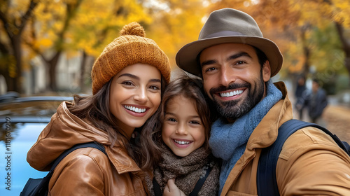 Family Enjoys Autumn Stroll...