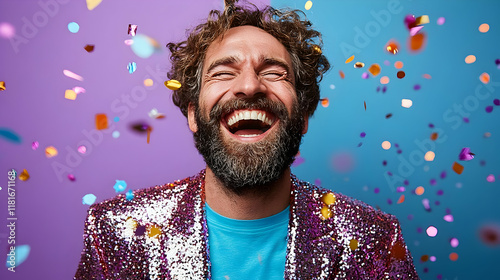 Man Laughs with Falling Con...