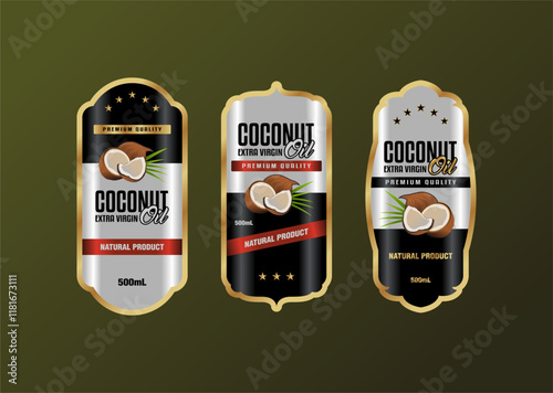 coconut oil label design labels vector luxury gold